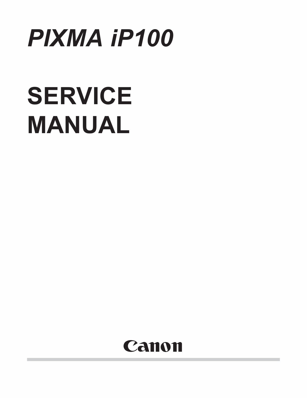Canon PIXMA iP100 Parts and Service Manual